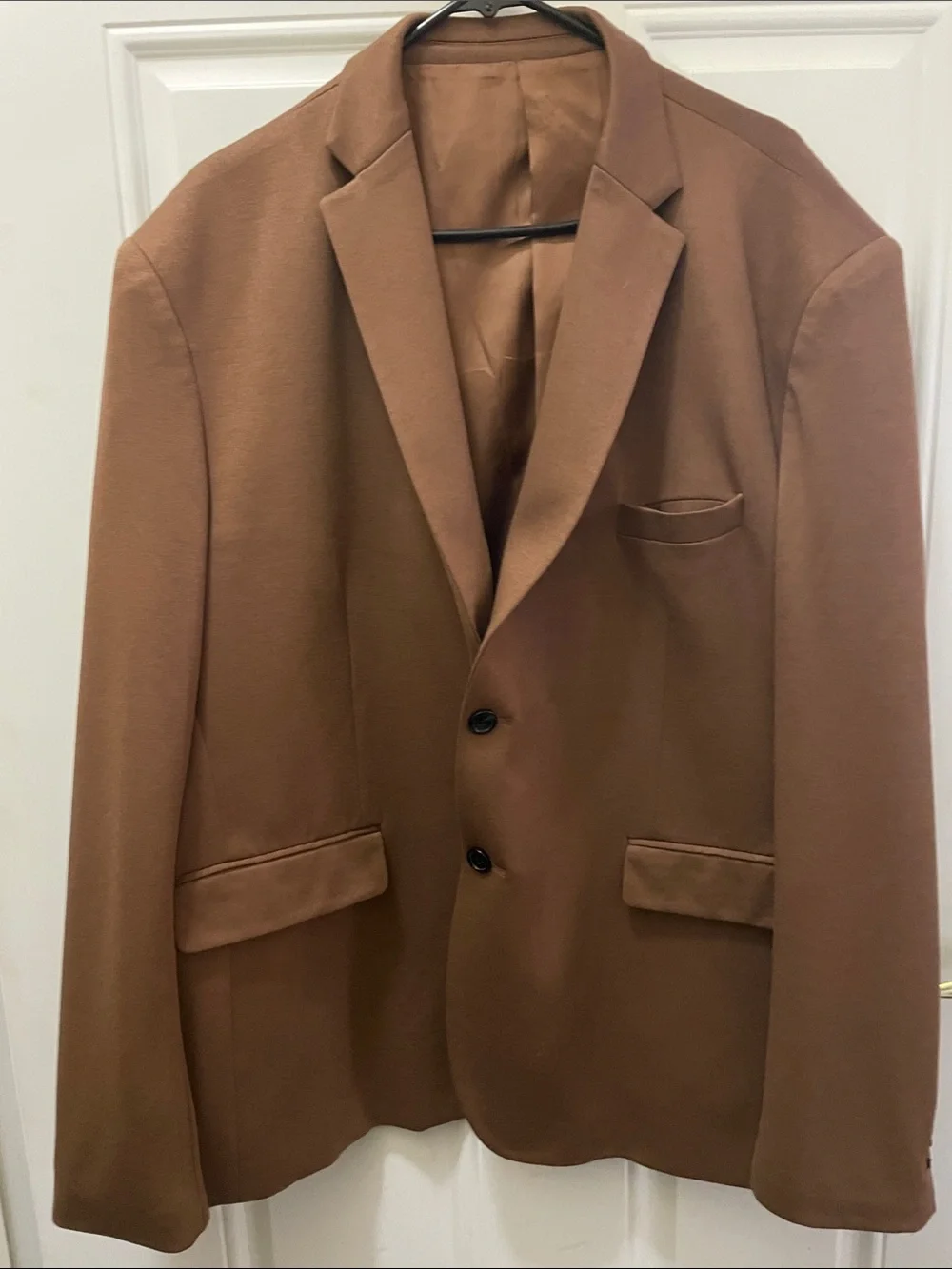 Men's Brown Single-Button Notch Lapel Blazer